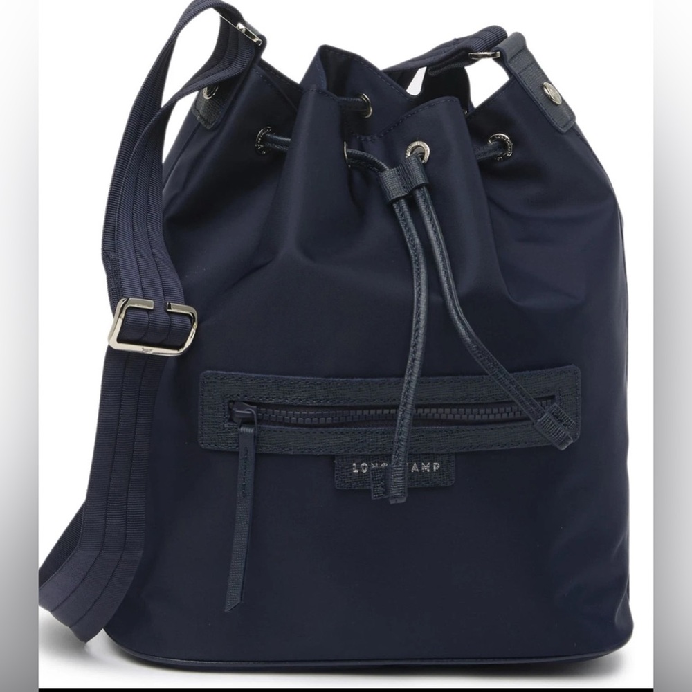 Longchamp Navy Blue Bucket Bag